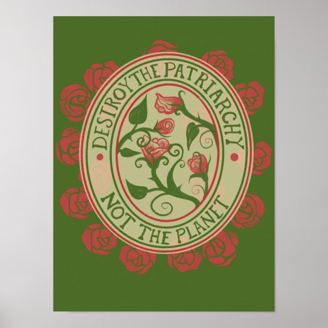 Póster Destroy the patriarchy not the planet Feminist  (Frente)