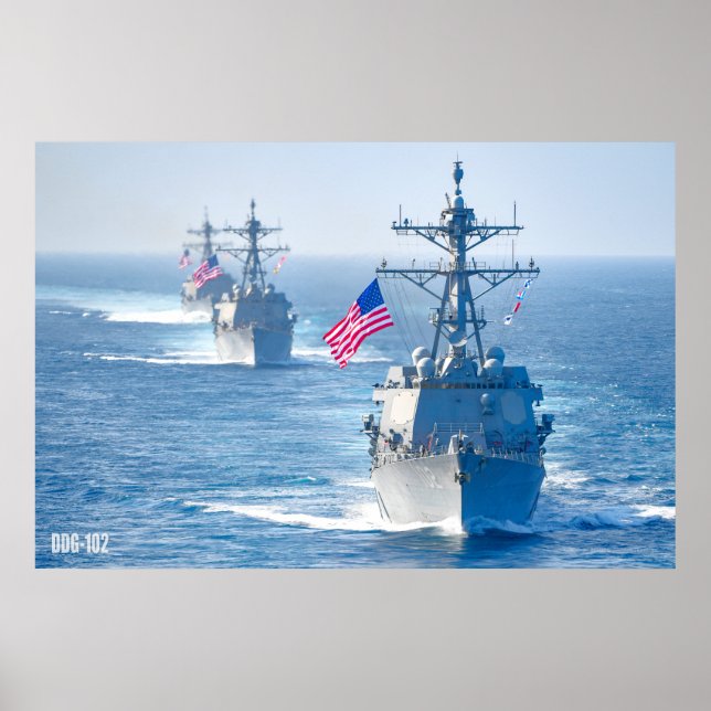 PÓSTER DESTRUIDOR DE MISILES GUIADOS - DDG-102 (Frente)