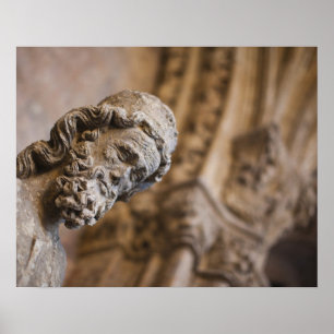 Póster Detail of cloisters Patriarch Zacarias statue