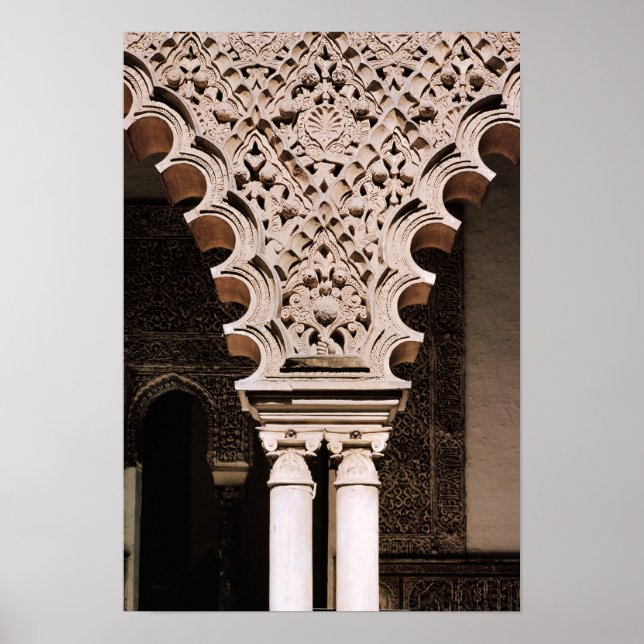 Póster Detail of one of the polylobe arches from (Frente)