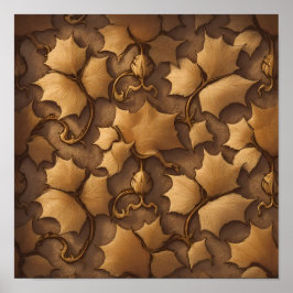 Póster Detailed Carved Ivory Wallpaper - Luminous Texture