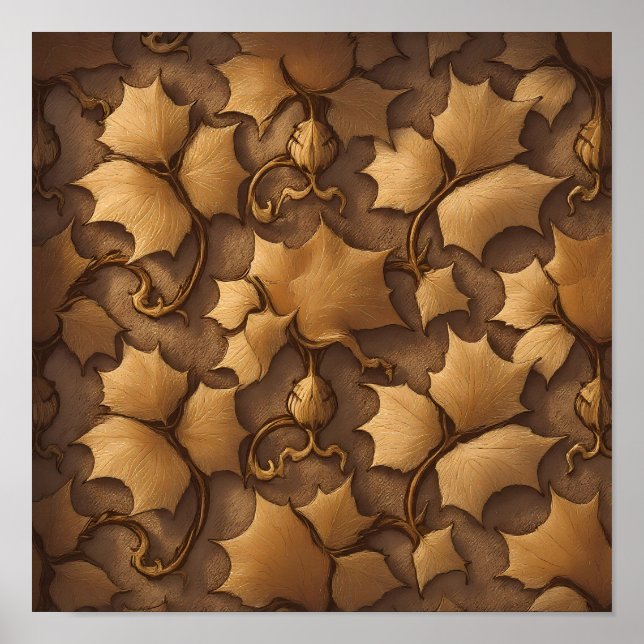 Póster Detailed Carved Ivory Wallpaper - Luminous Texture (Frente)