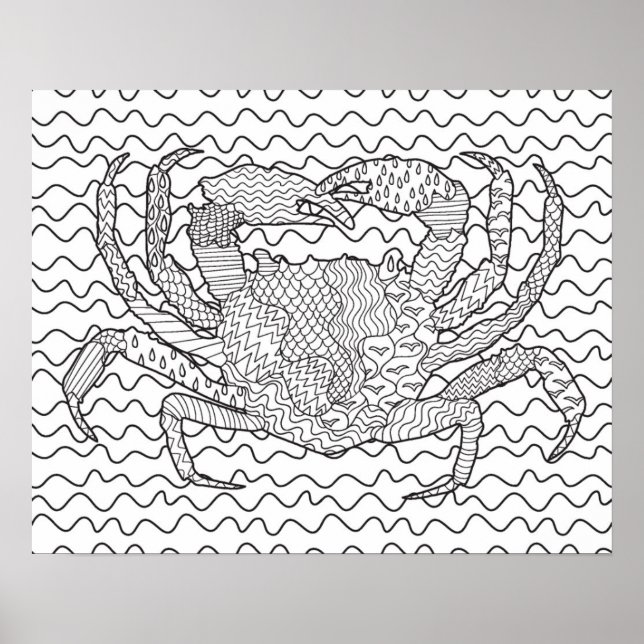 Póster Detailed Sea Crab Doodle 2 (Frente)