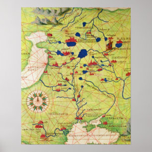 Póster Detalle de Europa y de Asia Central