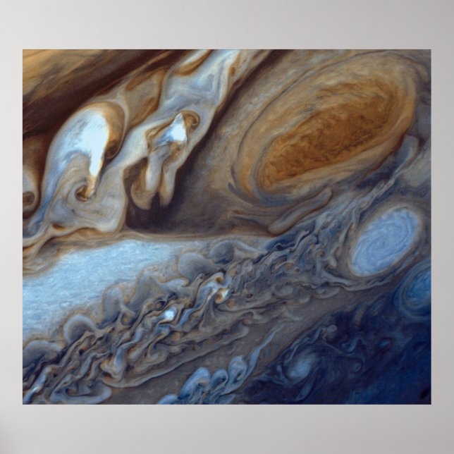 Póster Detalle de la atmósfera de Júpiter Gran punto rojo (Frente)