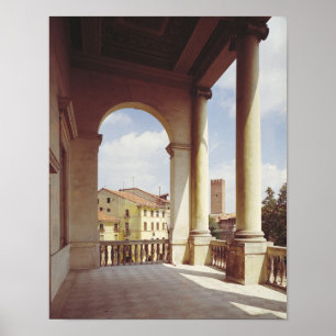 Póster Detalle de la galería de la fachada principal,