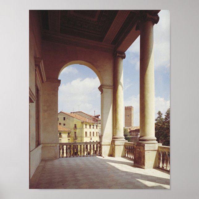 Póster Detalle de la galería de la fachada principal, c.1 (Frente)