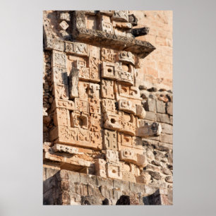 Póster Detalle De La Pirámide Magiciana, Yucatán, México