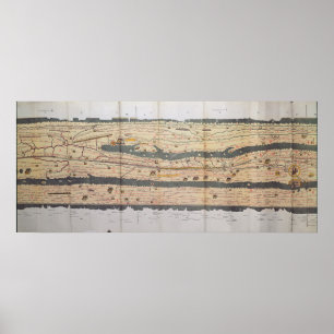 Póster Detalle de la tabla de Peutinger