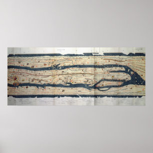 Póster Detalle de la tabla de Peutinger