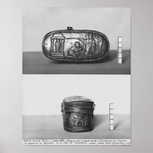 Póster Detalle de la tapa de un pyxide