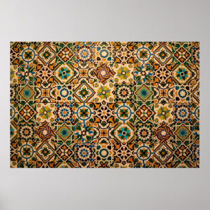 Póster Detalle de los azulejos tradicionales (azulejos) d