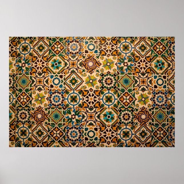 Póster Detalle de los azulejos tradicionales (azulejos) d (Frente)