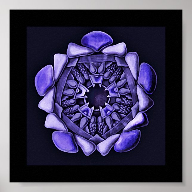 Póster Detalle de ofidioderma en morado (Frente)