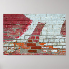 Póster Detalle de publicidad en pared de ladrillo, Grove