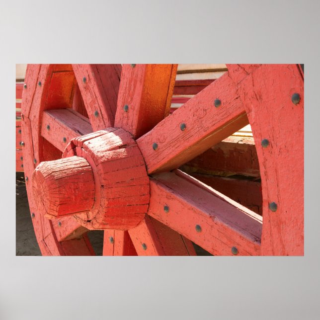 Póster Detalle de rueda de vagón (Frente)
