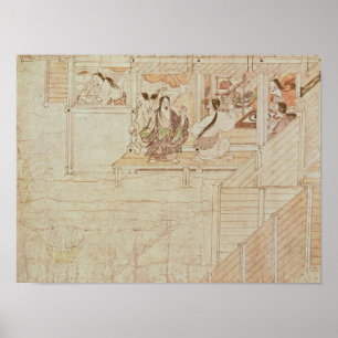 Póster Detalle de Shigisan Engi Emaki, periodo Kamakura