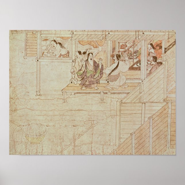 Póster Detalle de Shigisan Engi Emaki, periodo Kamakura (Frente)