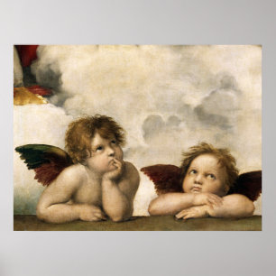 Póster Detalle de Sistine Madonna, Raphael