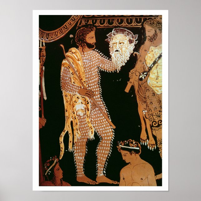 Póster Detalle de un jarrón de figuras rojas que muestra  (Frente)