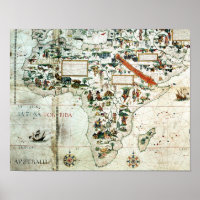 Detalle de un mapa del mundo que muestra África