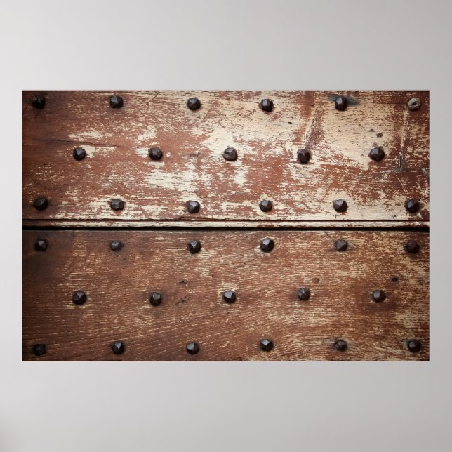 Póster Detalle de una antigua puerta pintada de mal gusto (Frente)