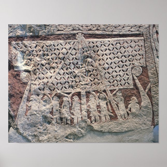 Póster Detalle de una piedra de imagen que representa un  (Frente)