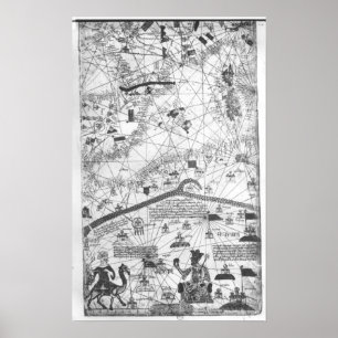 Póster Detalle del Atlas Catalán, 1375