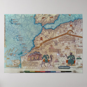 Póster Detalle del Atlas Catalán, 1375