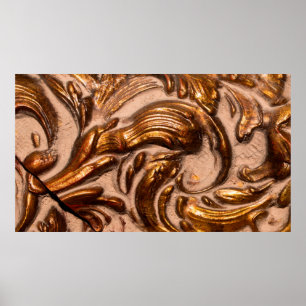 Póster detalle del cuadro ornamental, color bronce.