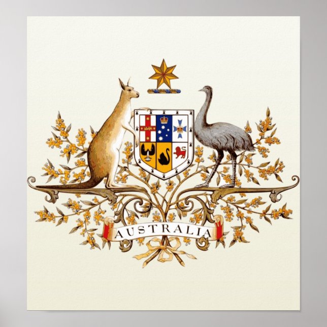 Póster Detalle del escudo de armas de Australia (Frente)