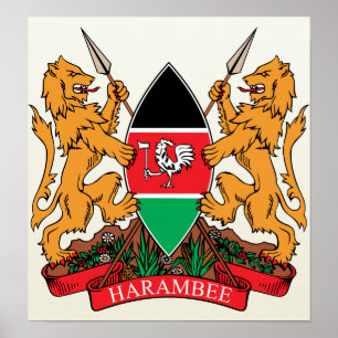 Póster Detalle del escudo de armas de Kenya