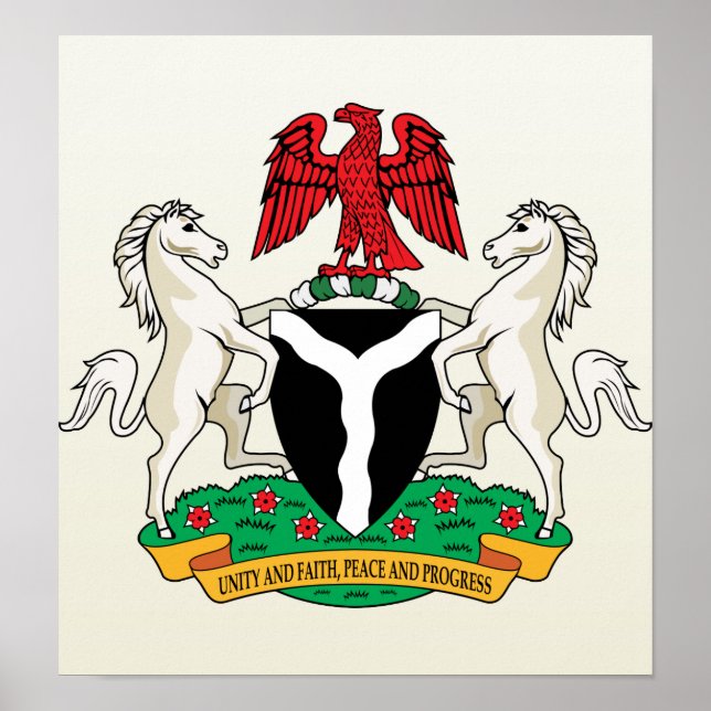 Póster Detalle del escudo de armas de Nigeria (Frente)