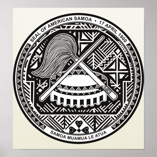 Póster Detalle del Escudo de Armas de Samoa Americana (Frente)