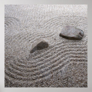 Póster Detalle del jardín zen.