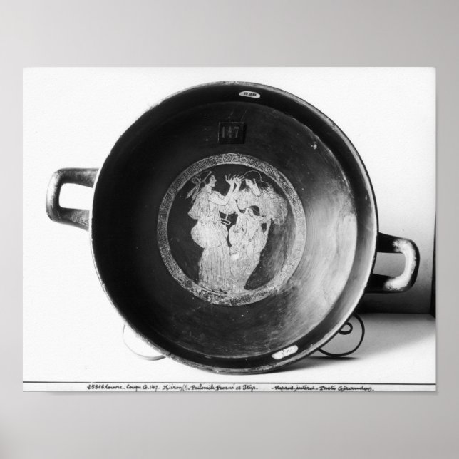 Póster Detalle del kilix de figura roja del ático (Frente)