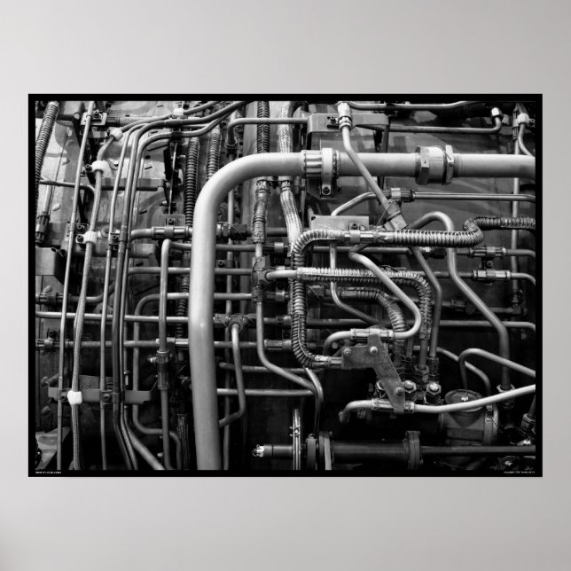 Póster Detalle del motor J-58 Jet (Frente)