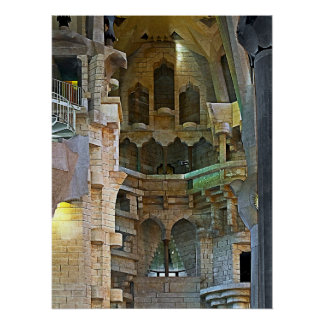 Póster Detalle Interior de la Sagrada Familia Barcelona A
