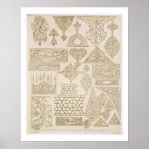 Póster Detalles de la ornamentación para los brazos,
