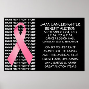 Póster Detalles de la ventaja del enfermo de cáncer del