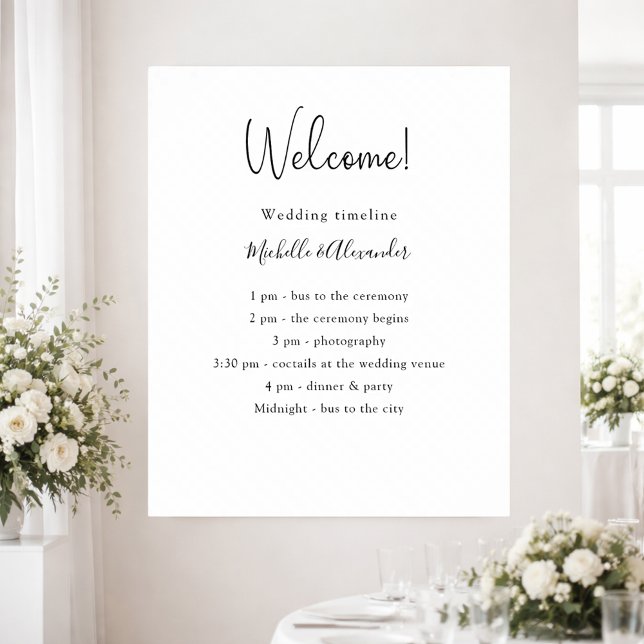 Póster Detalles del programa de la boda en blanco y negro (Subido por el creador)