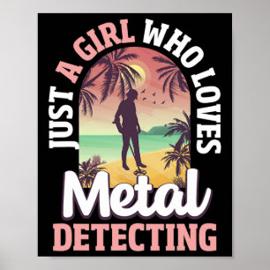 Póster Detección metalizado Chica del detector Metalizado