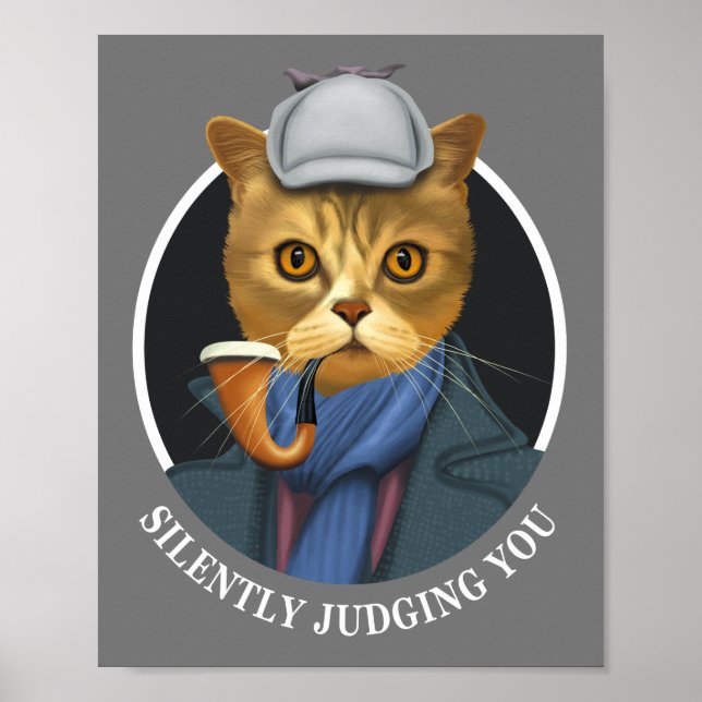 Póster Detective Cat - Silently Judging You (Frente)