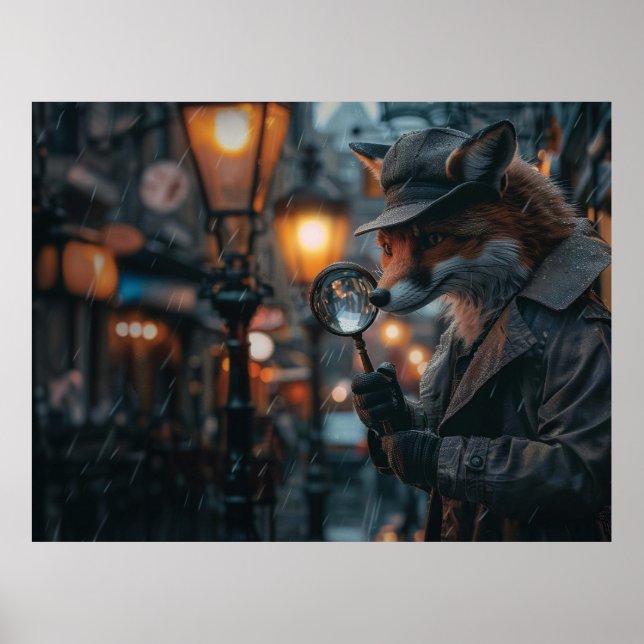 Póster detective de Sly fox en un ambiente de noir (Frente)