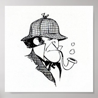Póster Detective para fumadores de tubería