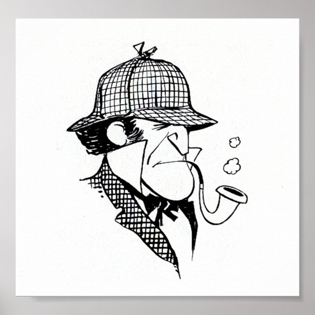 Póster Detective para fumadores de tubería (Frente)