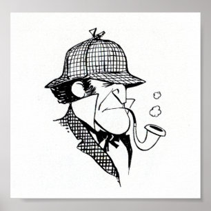 Póster Detective que fuma del tubo