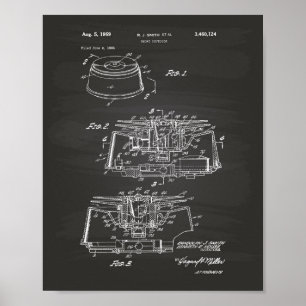 Póster Detector de humos 1969 Patent Art - Chalkboard
