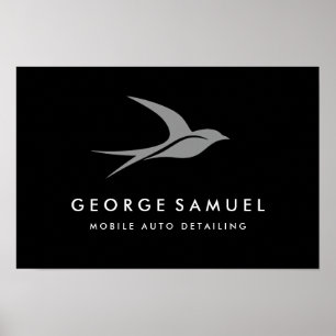 Póster Detención automática Logotipo de la tienda de re