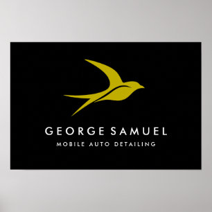 Póster Detención automática Logotipo de la tienda de re